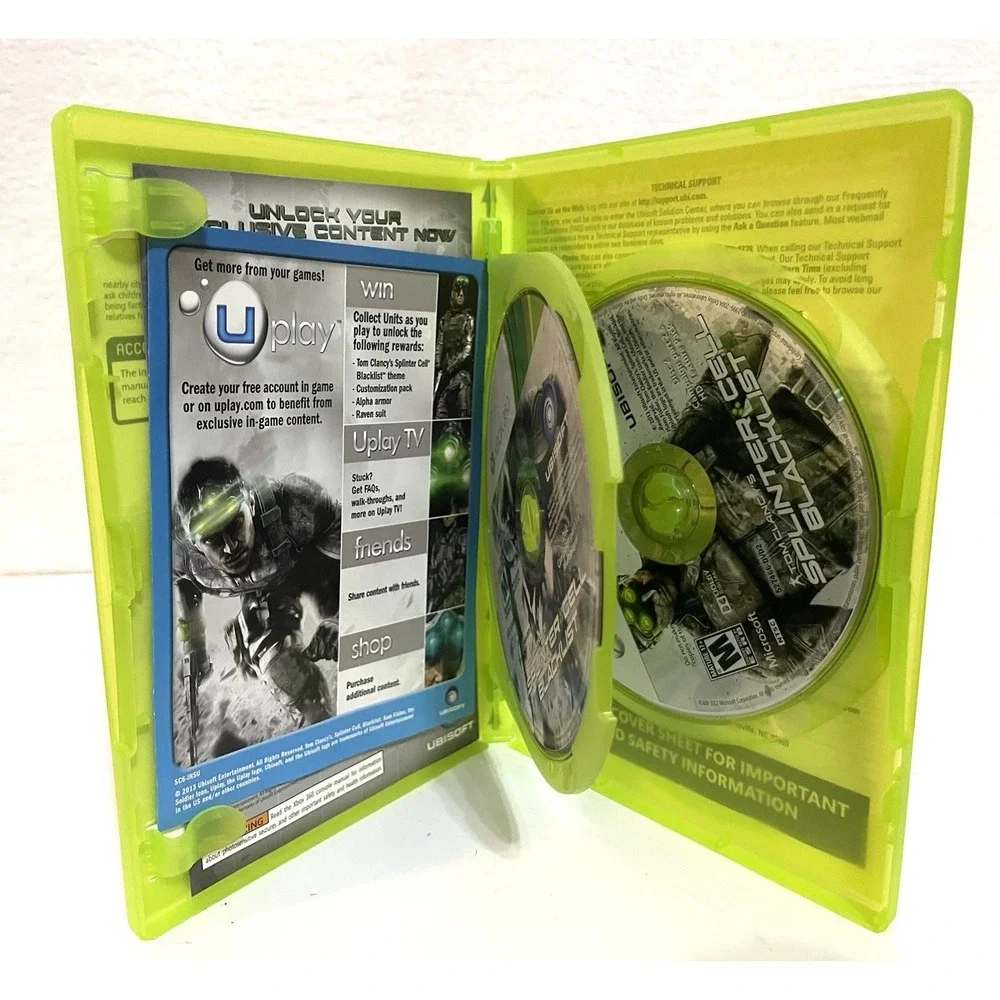 Splinter Cell Blacklist Xbox 360, 2013, Tested Working 2 Disc Manual See Pics